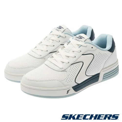 SKECHERS Viper Court Classic 男款匹克球鞋,白色配淺藍,246106CWBL