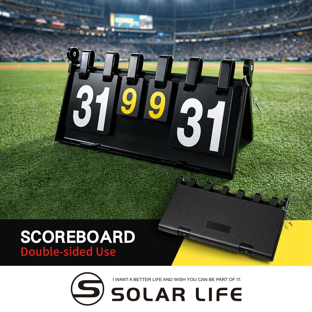 Solar Life 雙面匹克球比賽計分板,黑色翻頁式