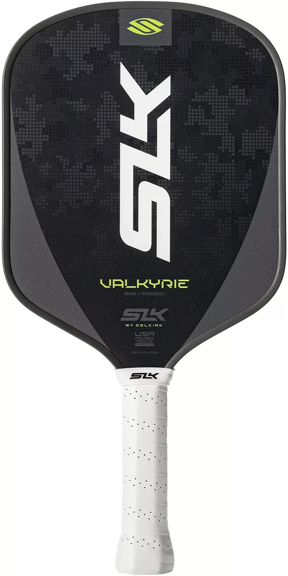 黑色拍面印大字 SLK 與 VALKYRIE，白色握把布
